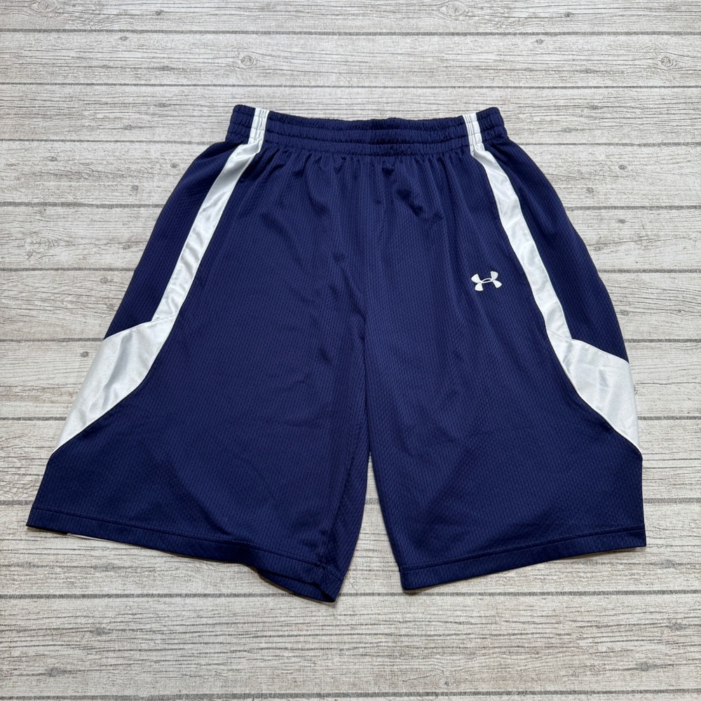 Under Armour Shorts Men's XL Navy Blue Mesh Lined Athletic Basketball Sportswear